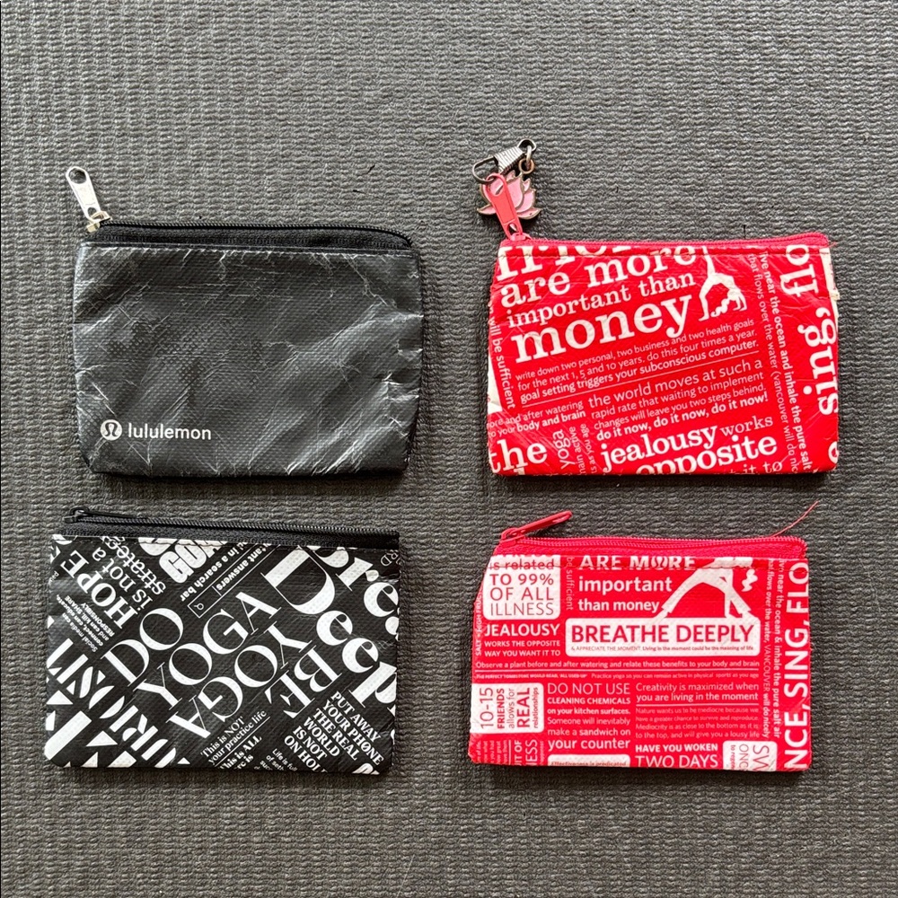 Lululemon Red and Black Graphic Pouches